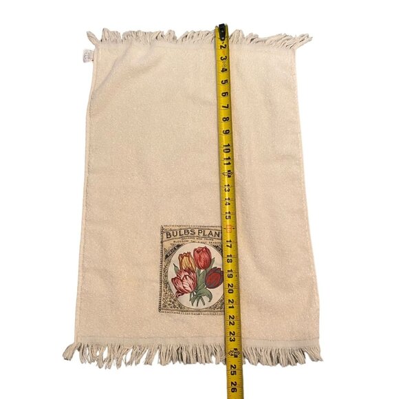 Vintage Cannon Bulbs Plants Kitchen Towel Fringe 100% Cotton Made In USA - Picture 4 of 6